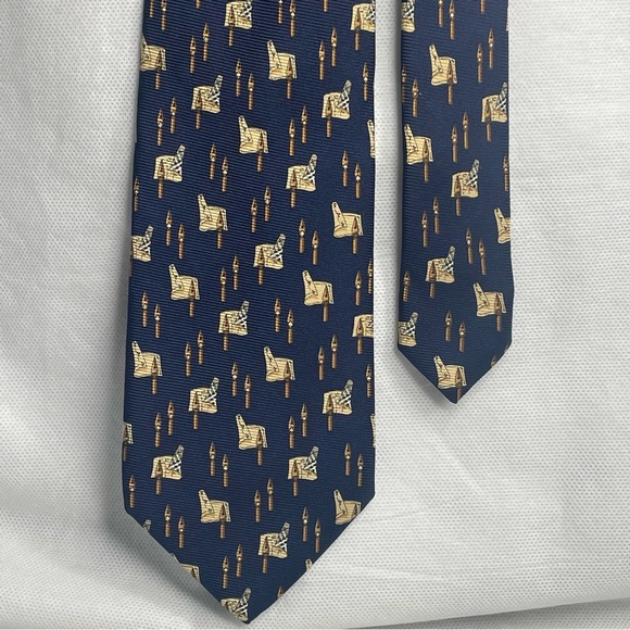 Burberrys of London Silk Neck Tie Fountain Pen Card Suit Pattern Made in Italy - Picture 3 of 14